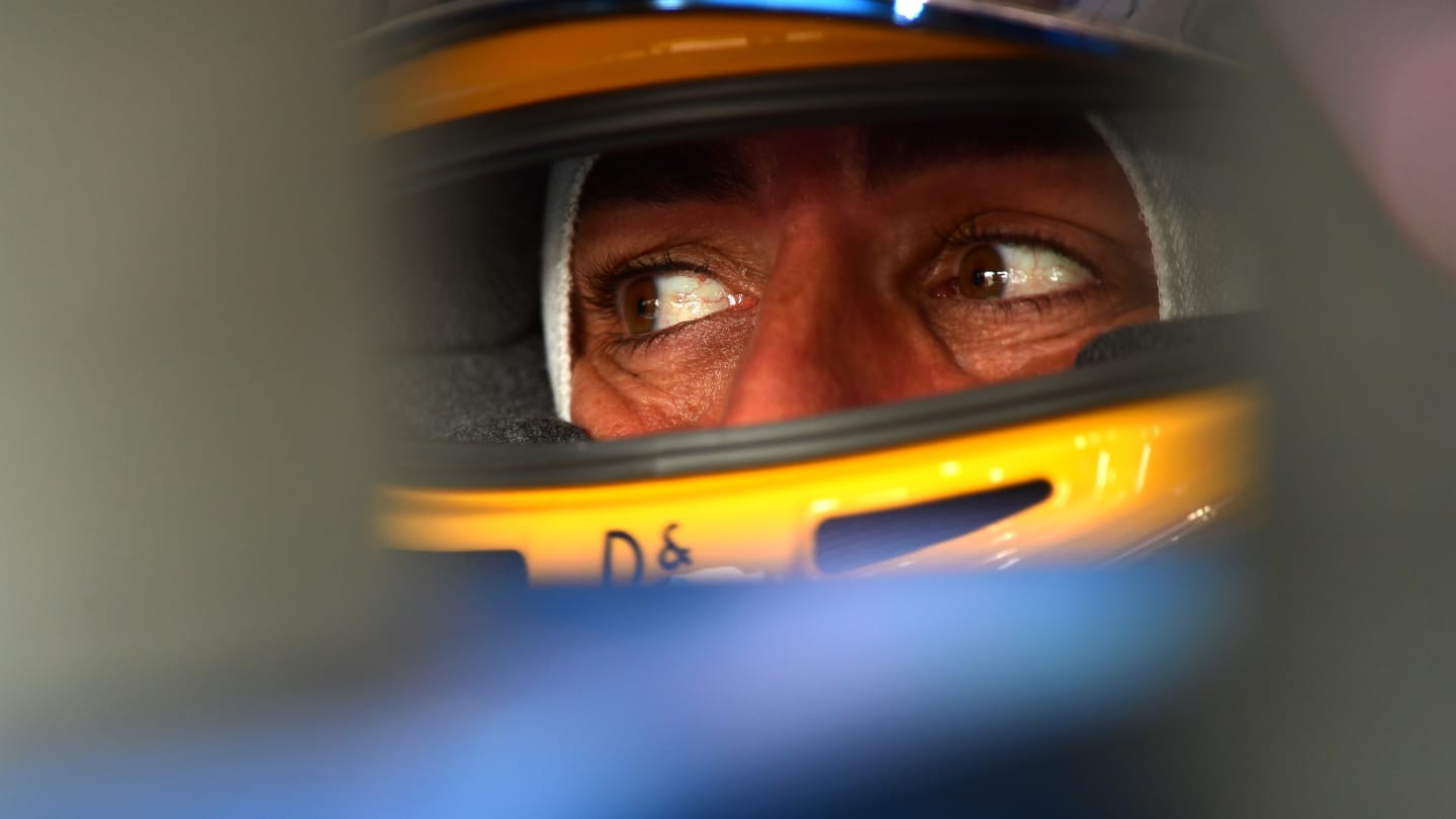 DOHA, QATAR - NOVEMBER 19: Fernando Alonso of Spain driving the (14) Alpine A521 Renault prepares