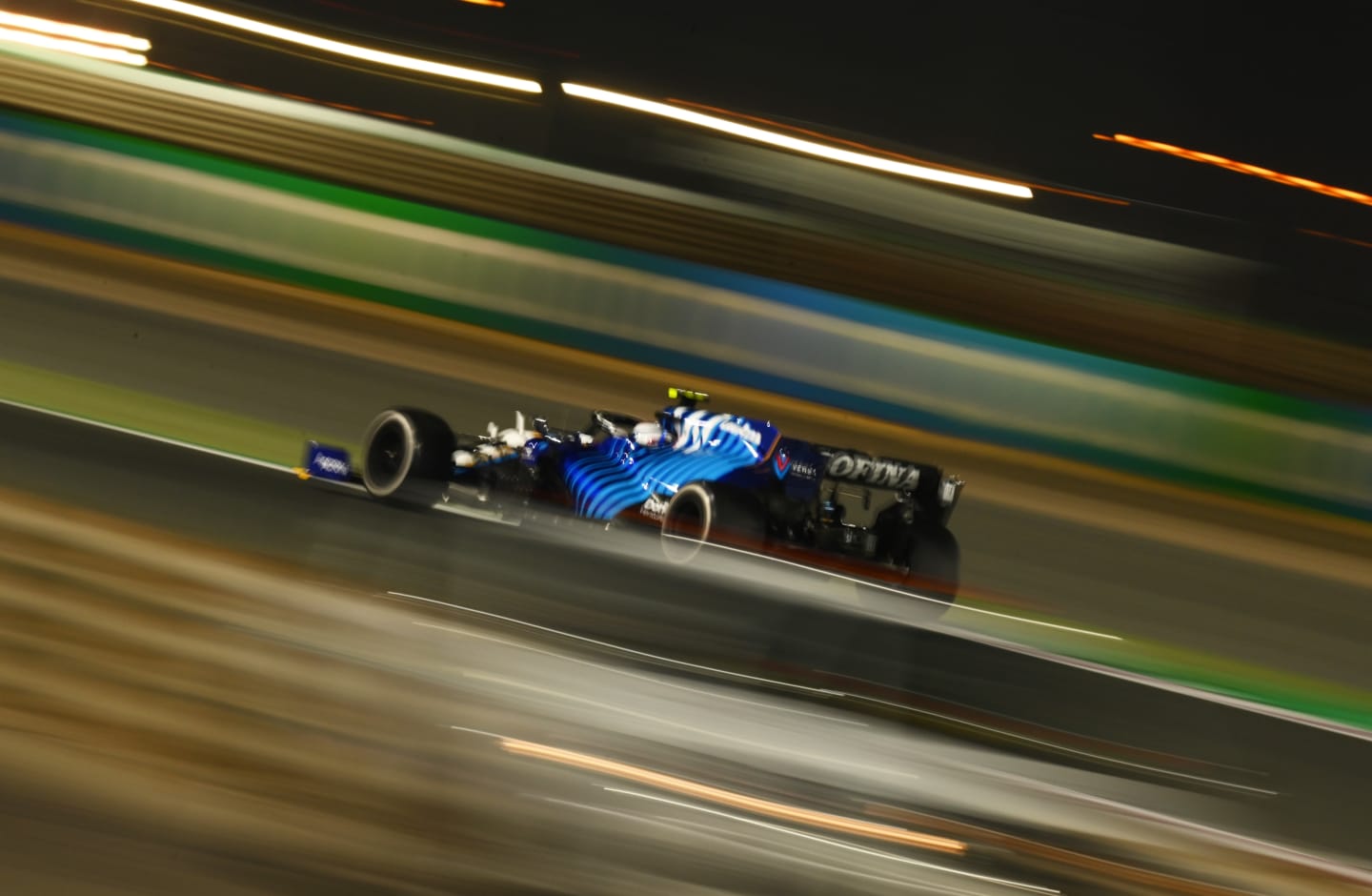 DOHA, QATAR - NOVEMBER 19: Nicholas Latifi of Canada driving the (6) Williams Racing FW43B Mercedes during practice ahead of the F1 Grand Prix of Qatar at Losail International Circuit on November 19, 2021 in Doha, Qatar. (Photo by Clive Mason/Getty Images)
