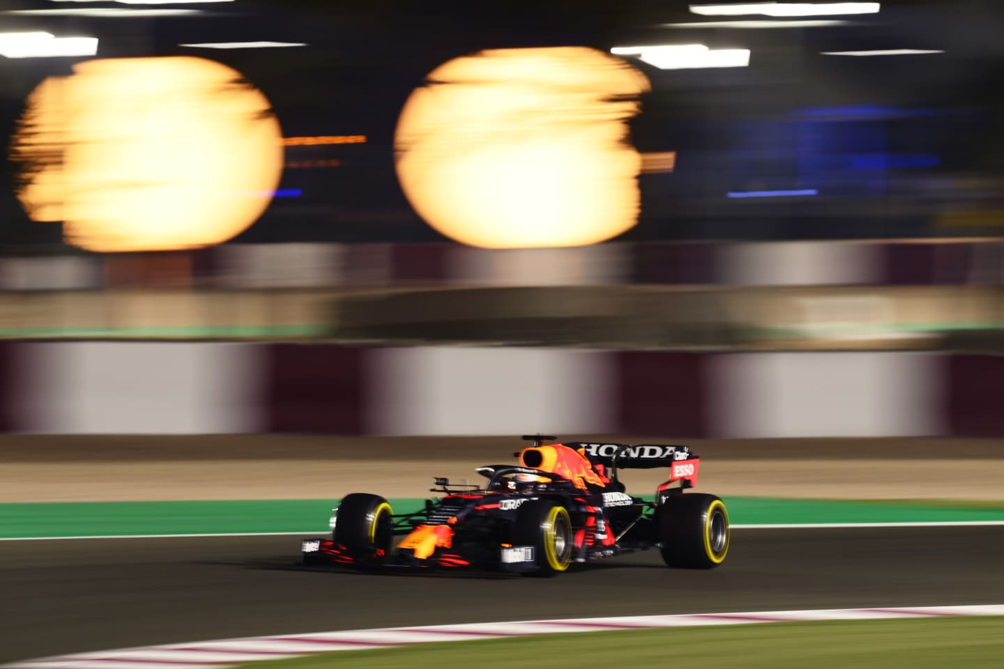 DOHA, QATAR - NOVEMBER 19: Max Verstappen of the Netherlands driving the (33) Red Bull Racing RB16B