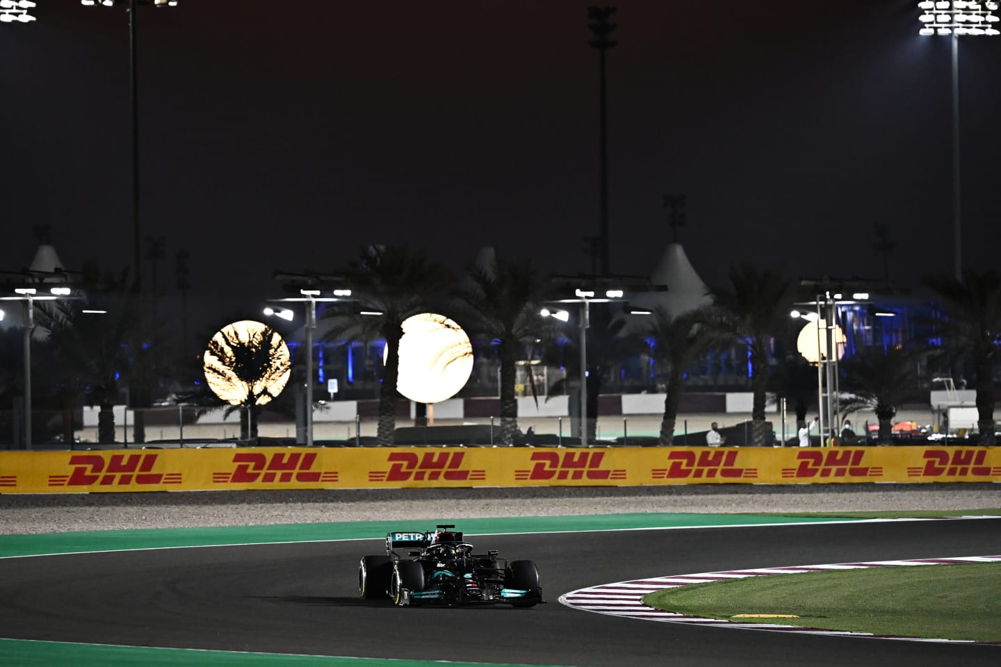 DOHA, QATAR - NOVEMBER 21: Lewis Hamilton of Great Britain driving the (44) Mercedes AMG Petronas