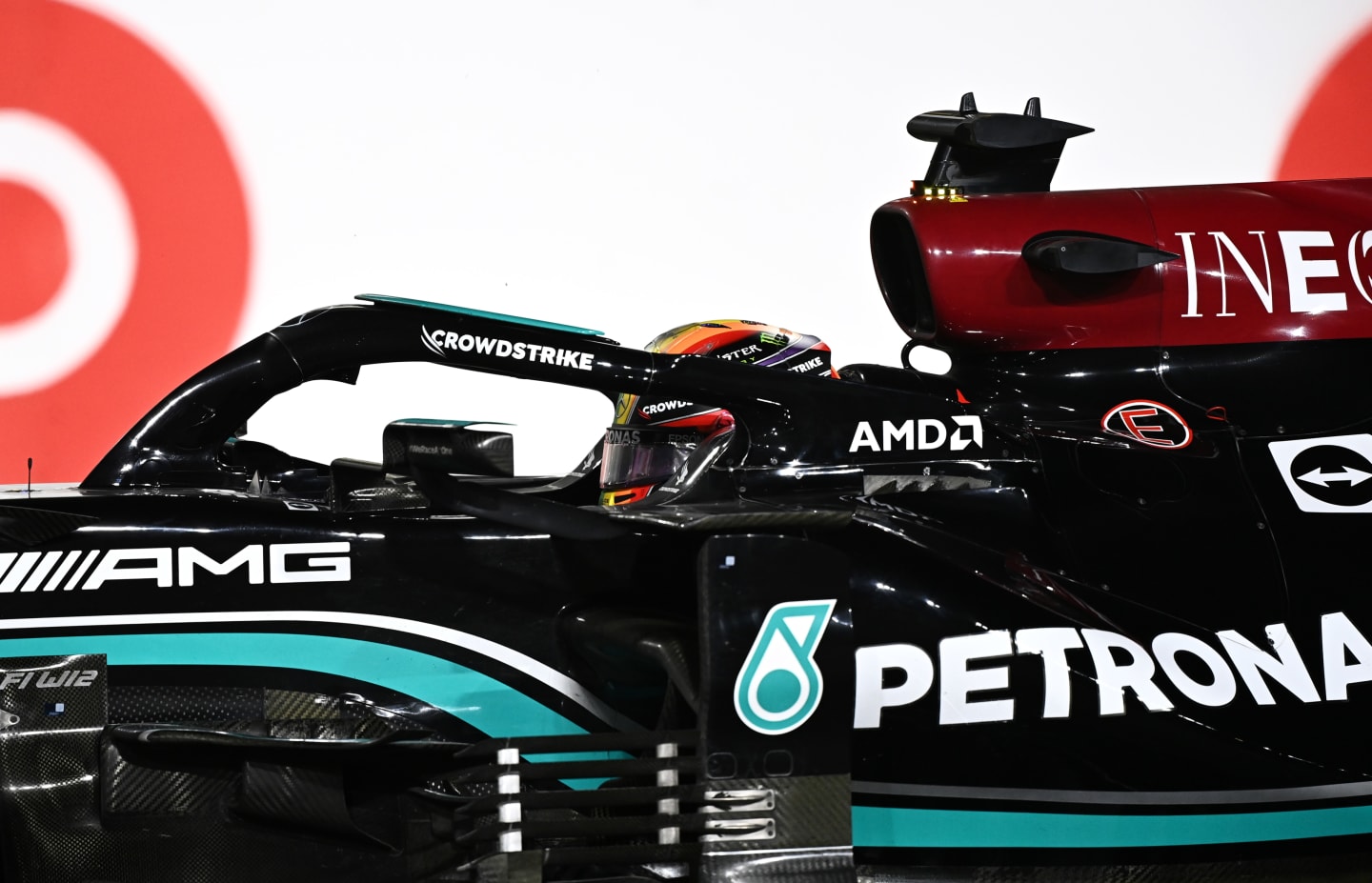 DOHA, QATAR - NOVEMBER 21: Race winner Lewis Hamilton of Great Britain and Mercedes GP arrives in