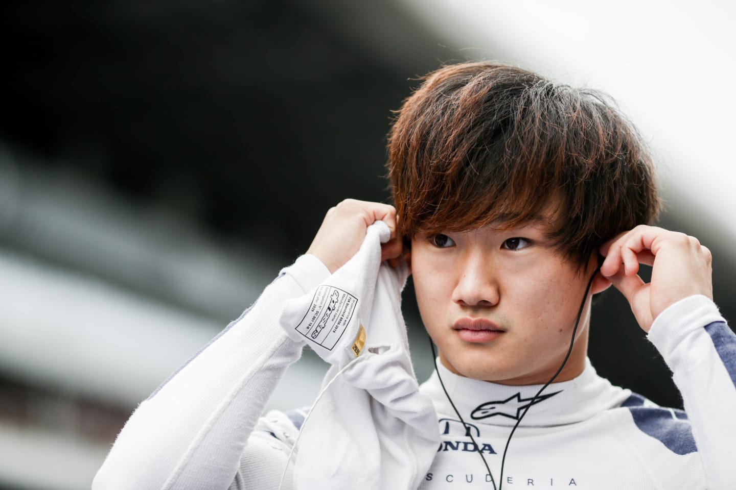 SOCHI, RUSSIA - SEPTEMBER 26: Yuki Tsunoda of Scuderia AlphaTauri and Japan  during the F1 Grand