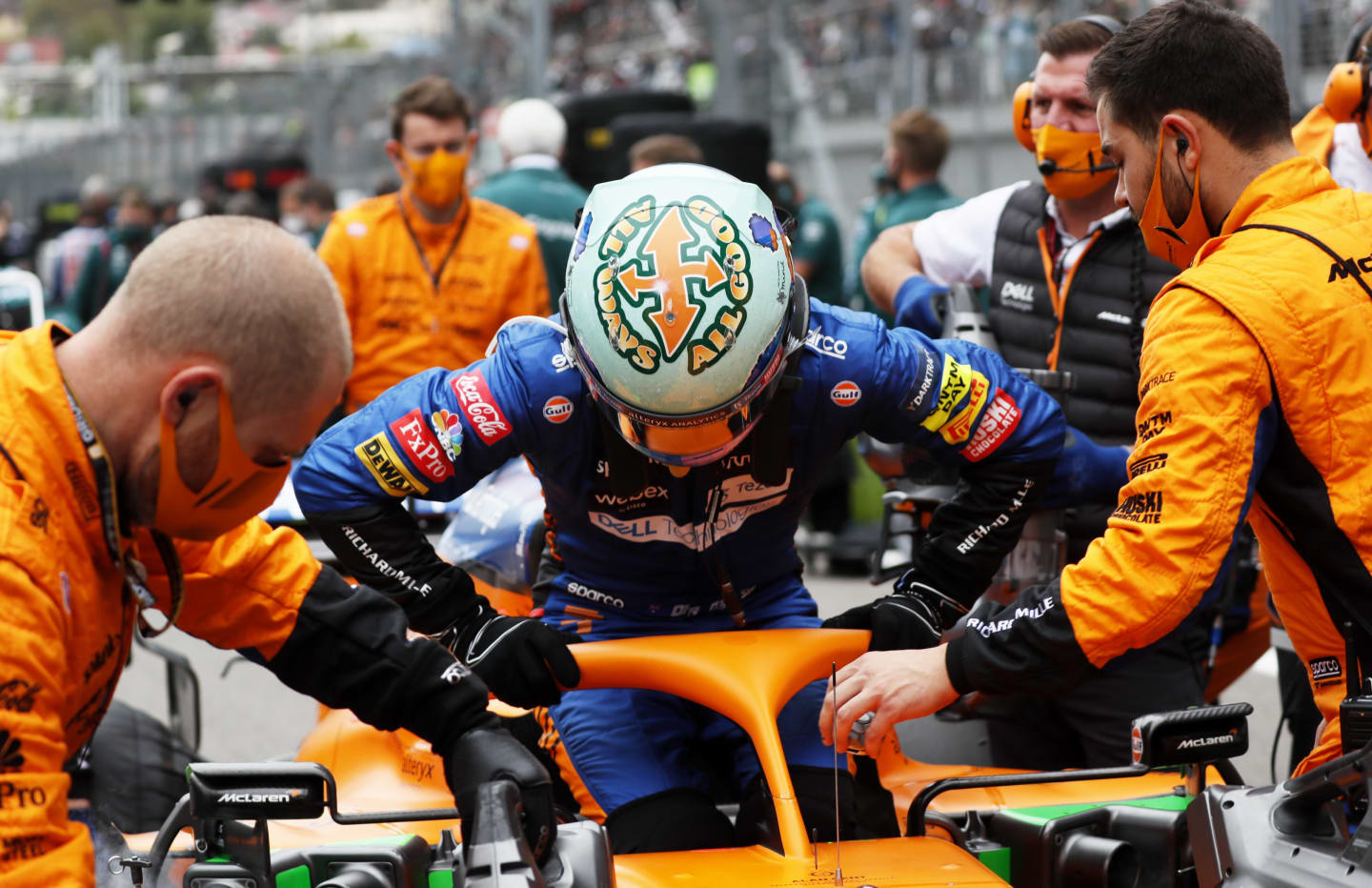 SOCHI, RUSSIA - SEPTEMBER 26: Daniel Ricciardo of Australia and McLaren F1 prepares to drive on the
