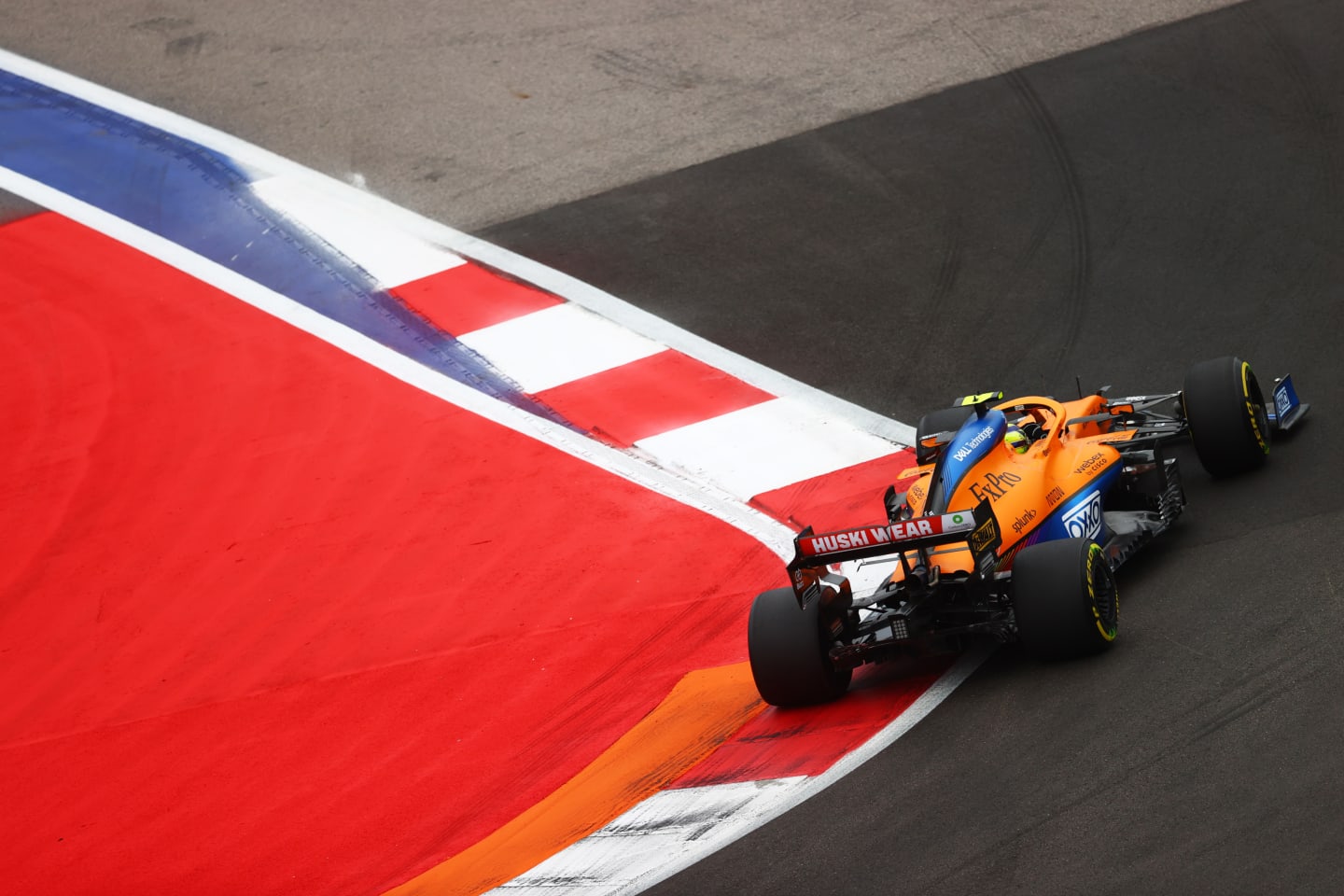 SOCHI, RUSSIA - SEPTEMBER 26: Lando Norris of Great Britain driving the (4) McLaren F1 Team MCL35M