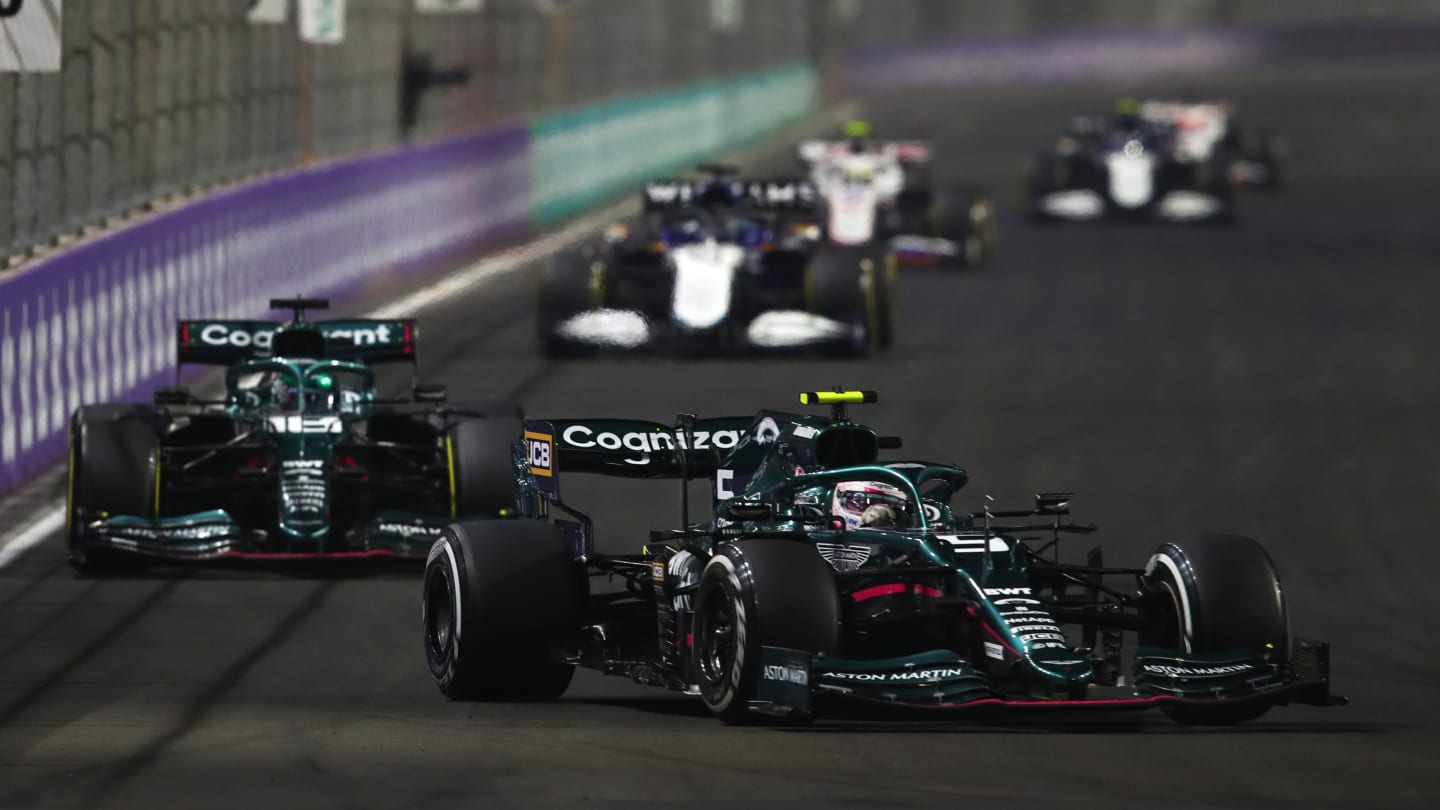 JEDDAH, SAUDI ARABIA - DECEMBER 05: Sebastian Vettel of Germany driving the (5) Aston Martin AMR21