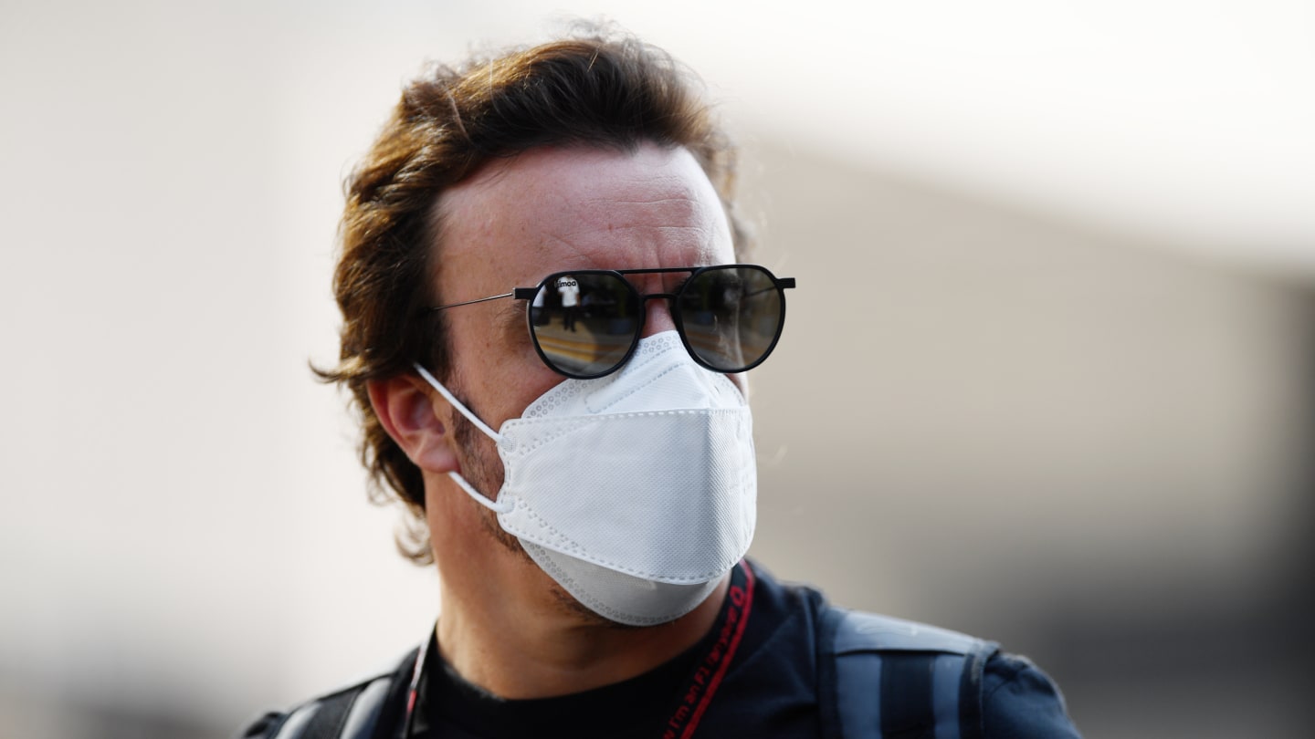 JEDDAH, SAUDI ARABIA - DECEMBER 02: Fernando Alonso of Spain and Alpine F1 Team walks in the