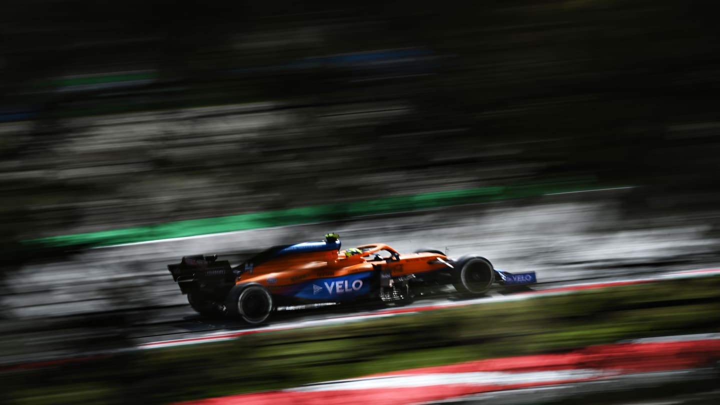 BARCELONA, SPAIN - MAY 07: Lando Norris of Great Britain driving the (4) McLaren F1 Team MCL35M