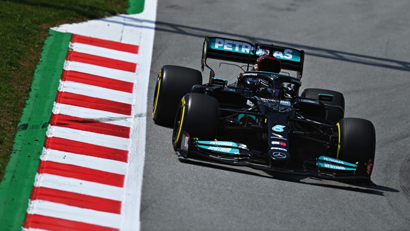 BARCELONA, SPAIN - MAY 07: Lewis Hamilton of Great Britain driving the (44) Mercedes AMG Petronas