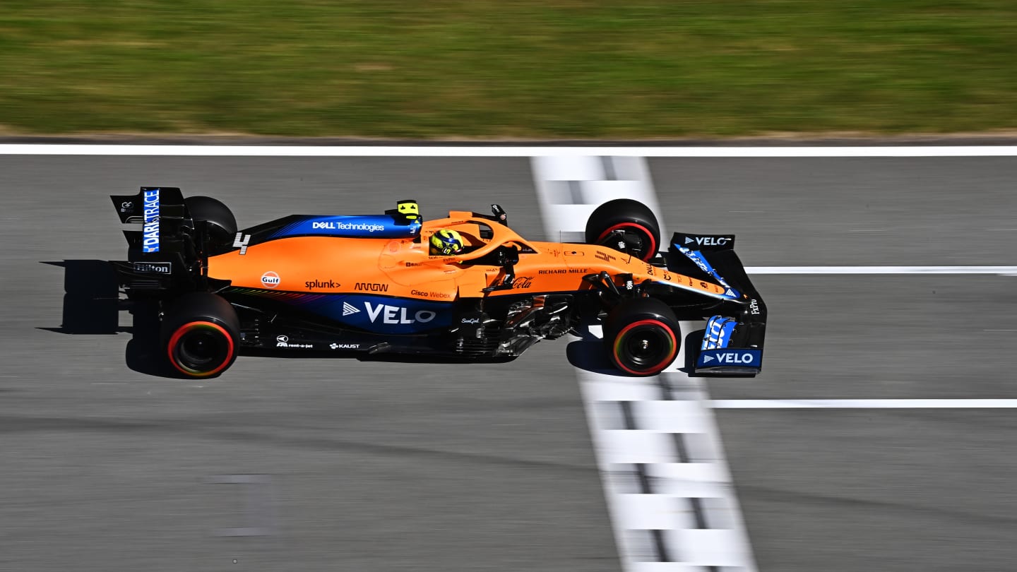 BARCELONA, SPAIN - MAY 08: Lando Norris of Great Britain driving the (4) McLaren F1 Team MCL35M