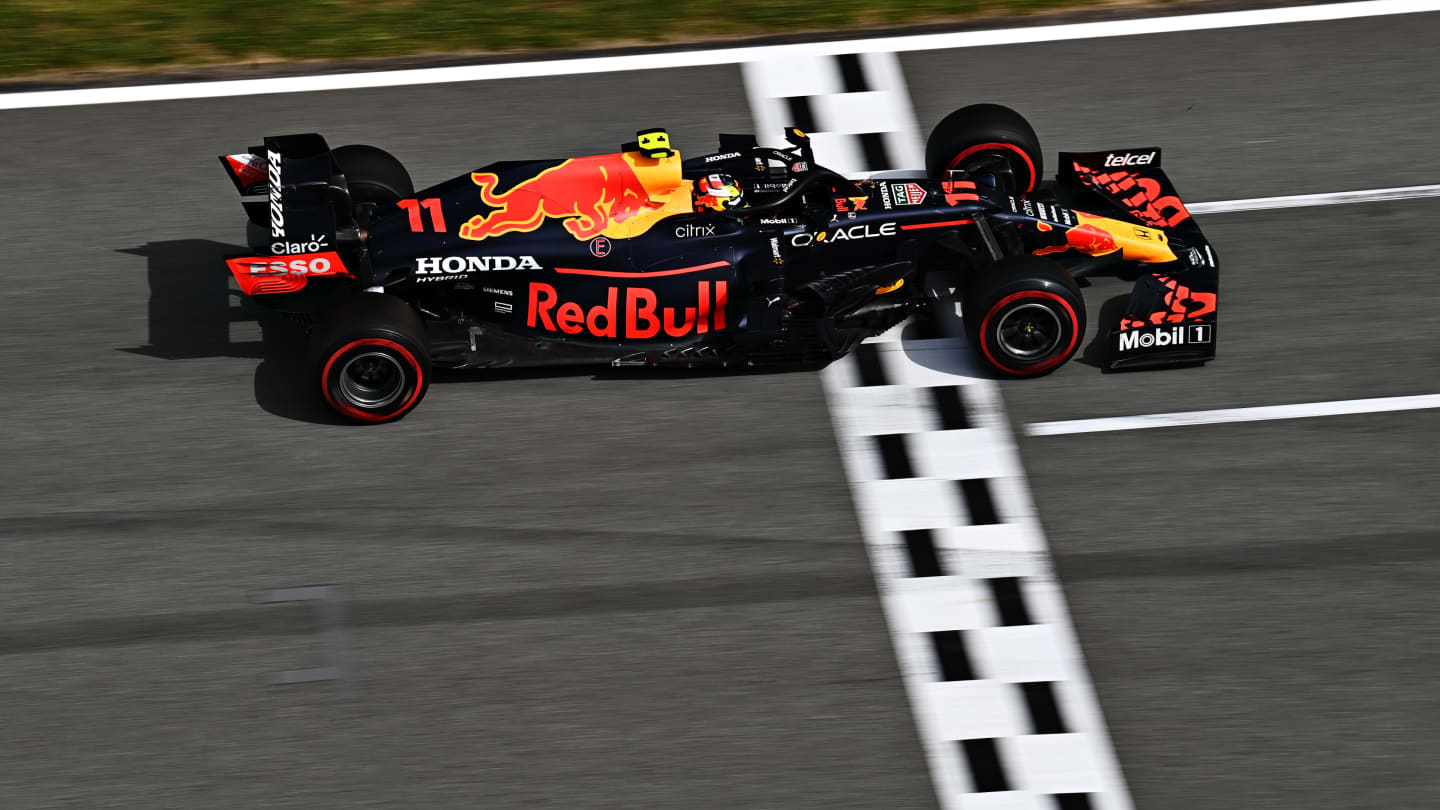 BARCELONA, SPAIN - MAY 09: Sergio Perez of Mexico driving the (11) Red Bull Racing RB16B Honda