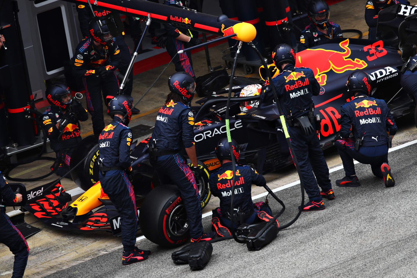 BARCELONA, SPAIN - MAY 09: Max Verstappen of the Netherlands driving the (33) Red Bull Racing RB16B