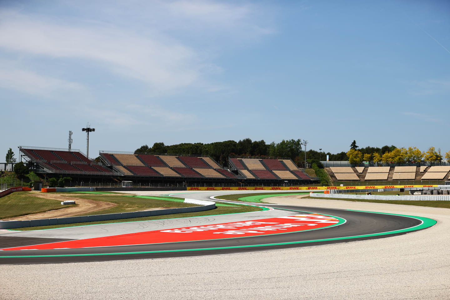 BARCELONA, SPAIN - MAY 06: A general view of the revised turn 10 on the circuit during previews