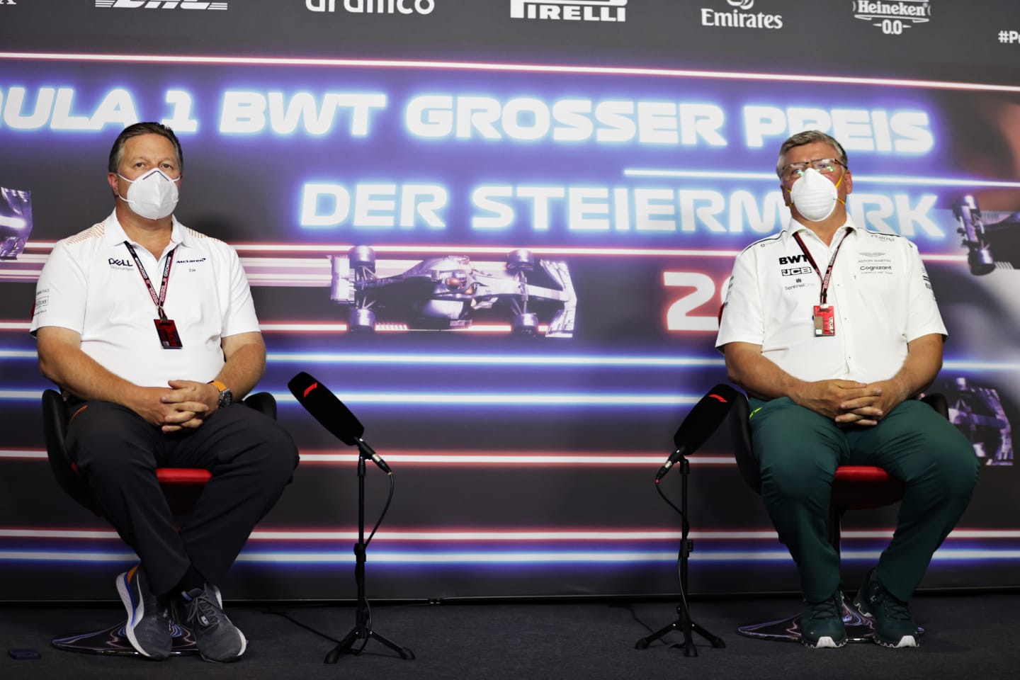 SPIELBERG, AUSTRIA - JUNE 25: McLaren Chief Executive Officer Zak Brown and Otmar Szafnauer, Team