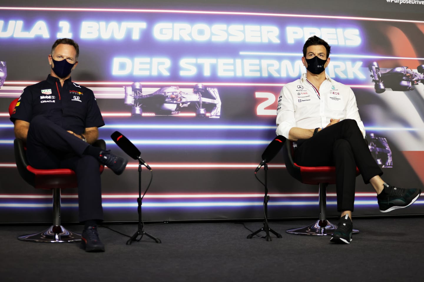 SPIELBERG, AUSTRIA - JUNE 25: Red Bull Racing Team Principal Christian Horner and Mercedes GP