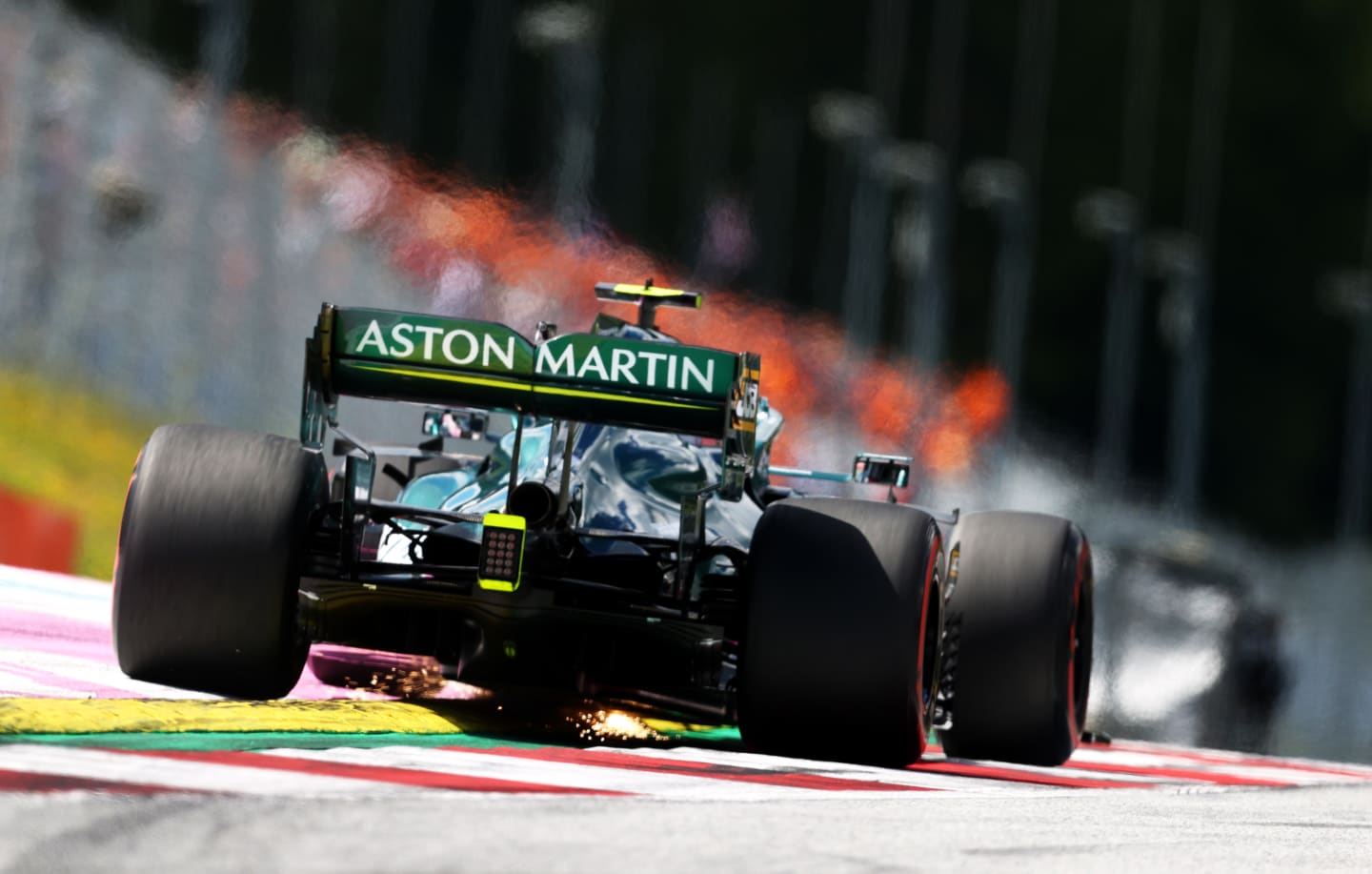 SPIELBERG, AUSTRIA - JUNE 26: Sebastian Vettel of Germany driving the (5) Aston Martin AMR21 Mercedes on track during qualifying ahead of the F1 Grand Prix of Styria at Red Bull Ring on June 26, 2021 in Spielberg, Austria. (Photo by Clive Rose/Getty Images)
