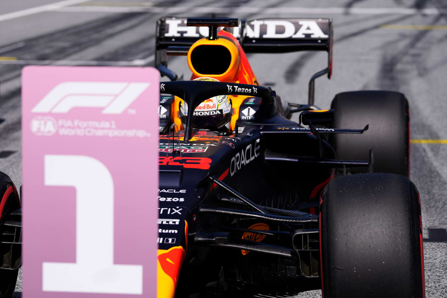 SPIELBERG, AUSTRIA - JUNE 26: Pole position qualifier Max Verstappen of Netherlands and Red Bull
