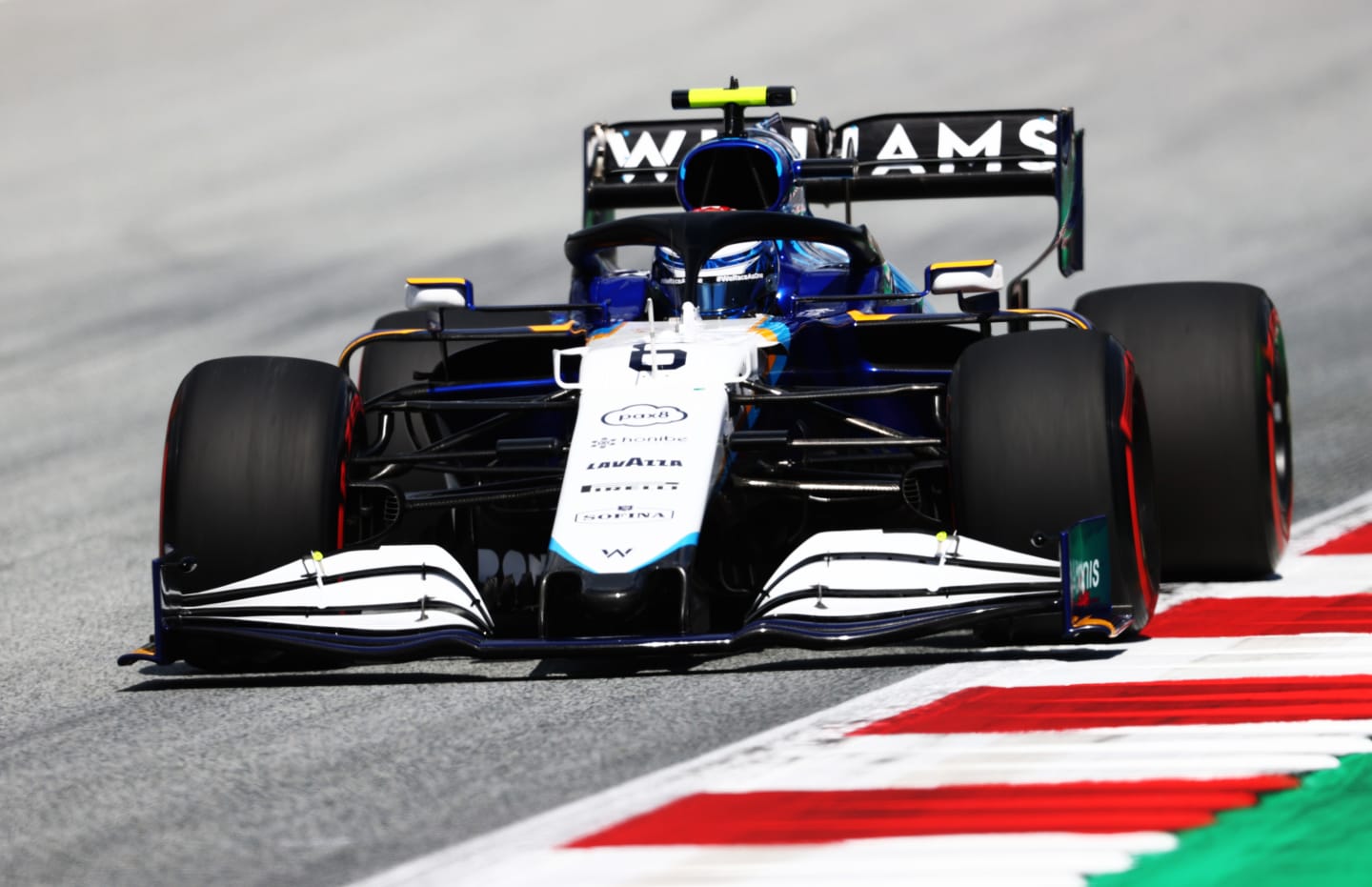 SPIELBERG, AUSTRIA - JUNE 26: Nicholas Latifi of Canada driving the (6) Williams Racing FW43B Mercedes on track during qualifying ahead of the F1 Grand Prix of Styria at Red Bull Ring on June 26, 2021 in Spielberg, Austria. (Photo by Clive Rose/Getty Images)