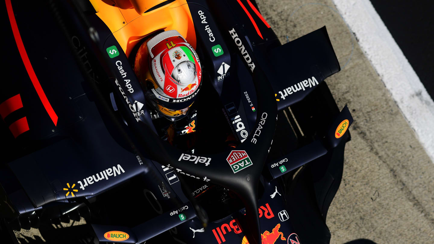 SPIELBERG, AUSTRIA - JUNE 26: Sergio Perez of Mexico driving the (11) Red Bull Racing RB16B Honda