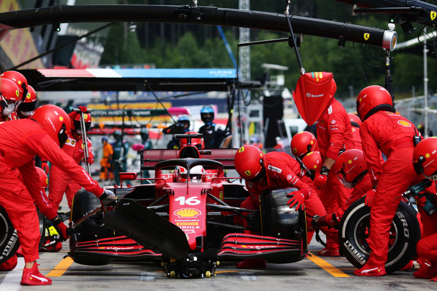 SPIELBERG, AUSTRIA - JUNE 27: Charles Leclerc of Monaco driving the (16) Scuderia Ferrari SF21