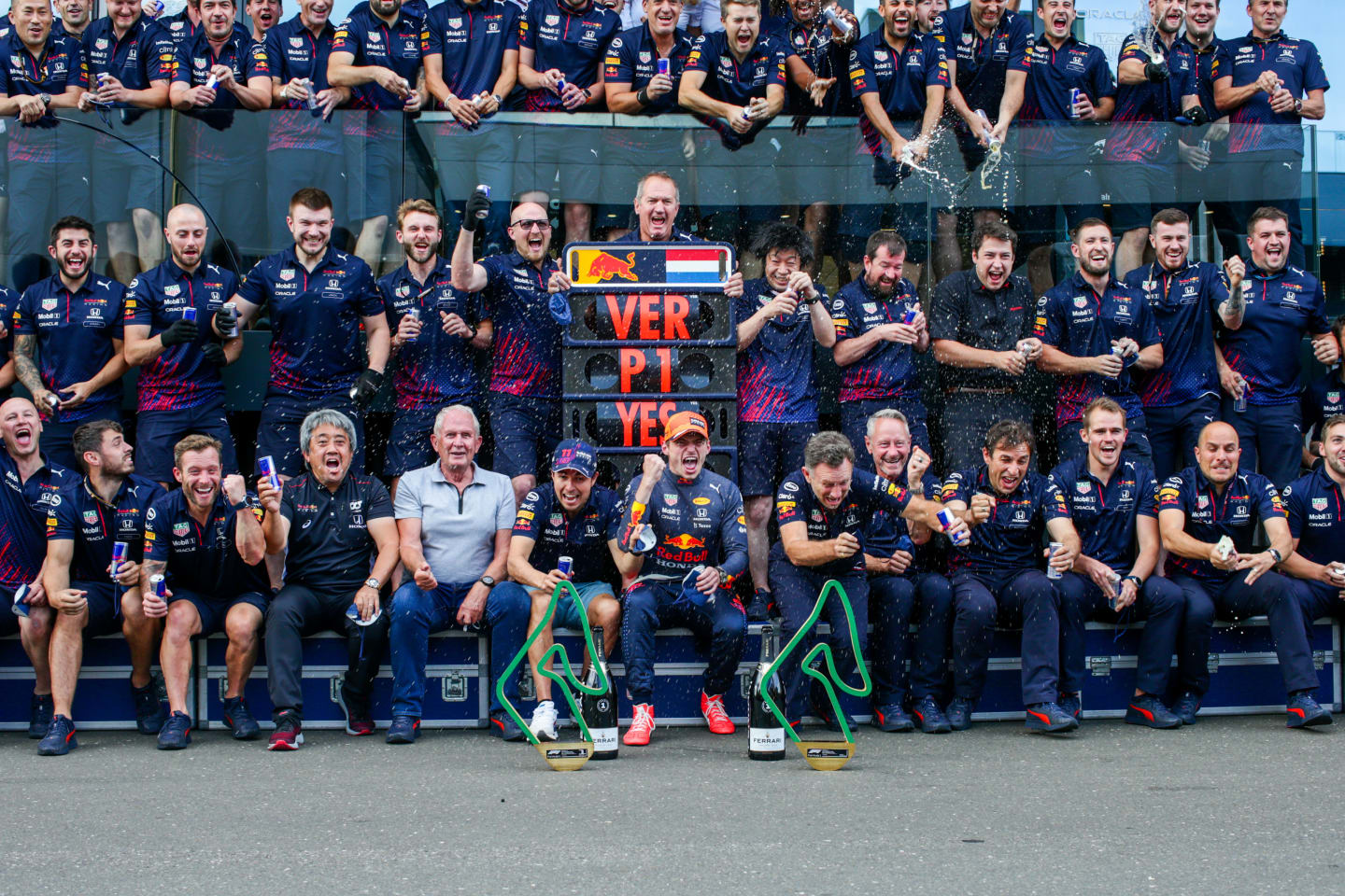 SPIELBERG, AUSTRIA - JUNE 27: Max Verstappen of Red Bull Racing and The Netherlands and Sergio
