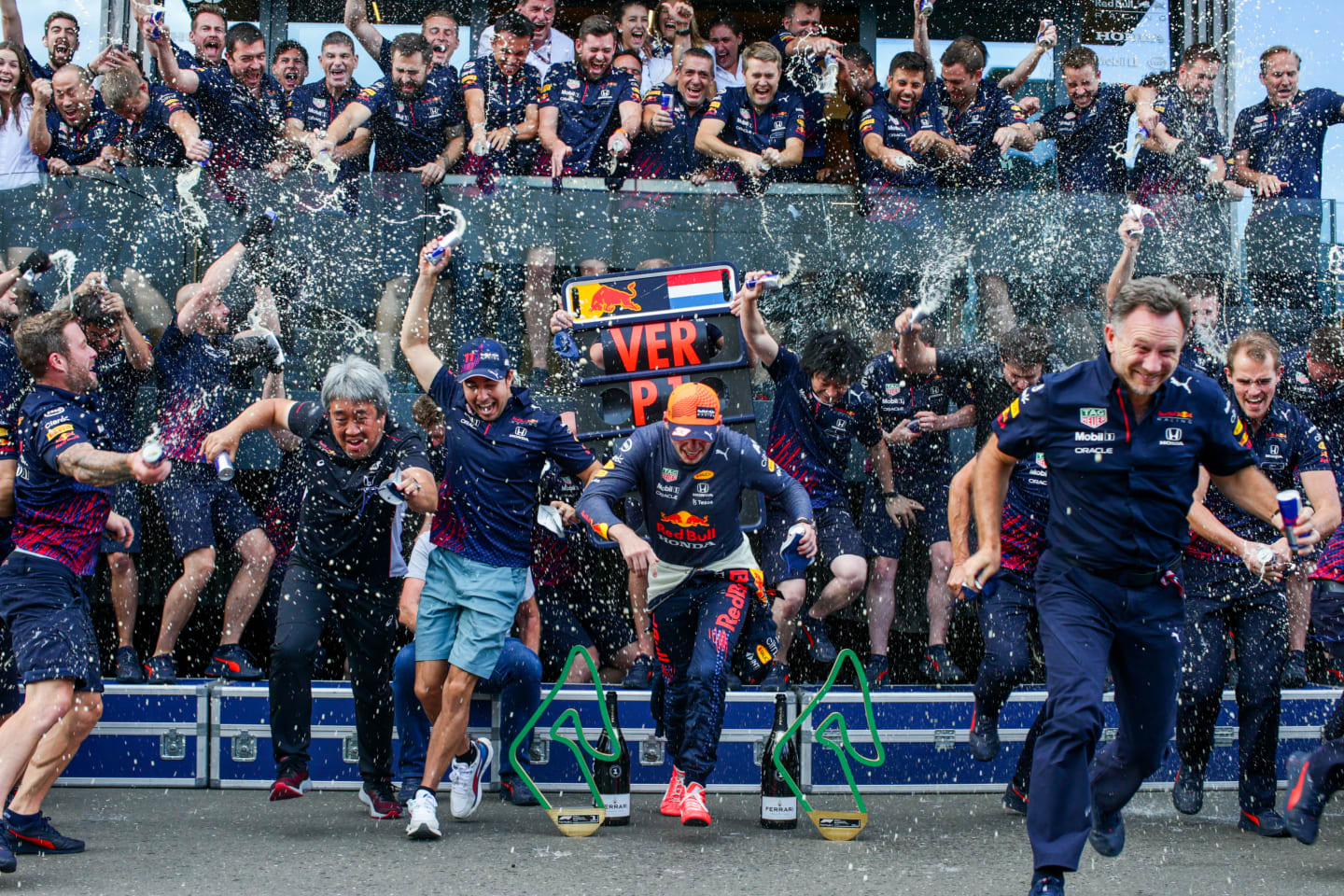 SPIELBERG, AUSTRIA - JUNE 27: Max Verstappen of Red Bull Racing and The Netherlands and Sergio