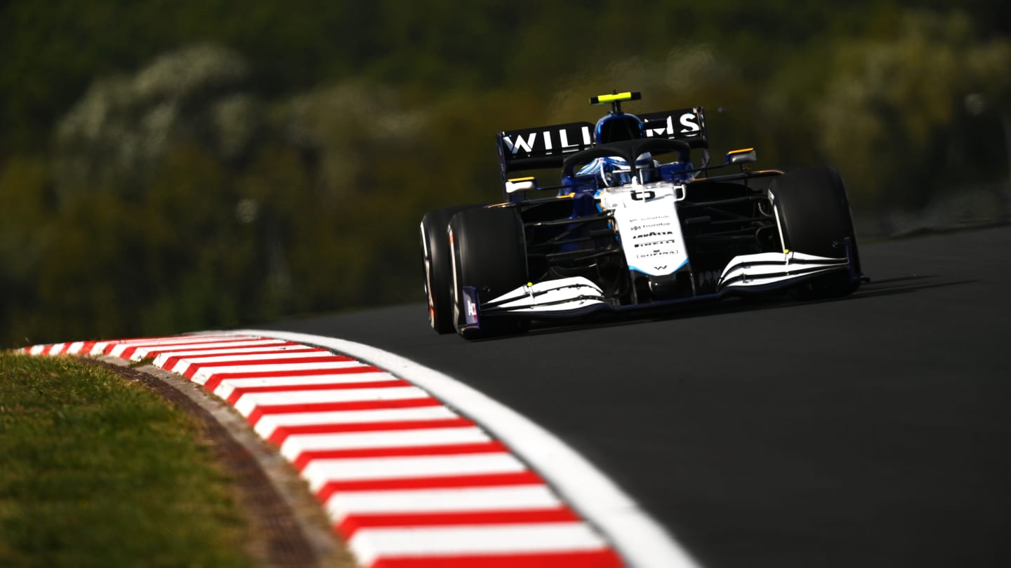 ISTANBUL, TURKEY - OCTOBER 08: Nicholas Latifi of Canada driving the (6) Williams Racing FW43B Mercedes during practice ahead of the F1 Grand Prix of Turkey at Intercity Istanbul Park on October 08, 2021 in Istanbul, Turkey. (Photo by Clive Mason - Formula 1/Formula 1 via Getty Images)