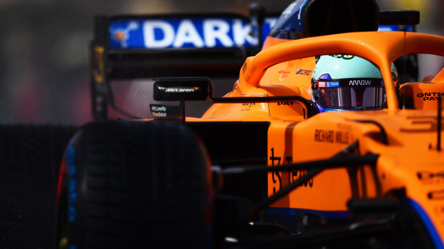 ISTANBUL, TURKEY - OCTOBER 09: Daniel Ricciardo of Australia driving the (3) McLaren F1 Team MCL35M Mercedes in the Pitlane during final practice ahead of the F1 Grand Prix of Turkey at Intercity Istanbul Park on October 09, 2021 in Istanbul, Turkey. (Photo by Mario Renzi - Formula 1/Formula 1 via Getty Images)