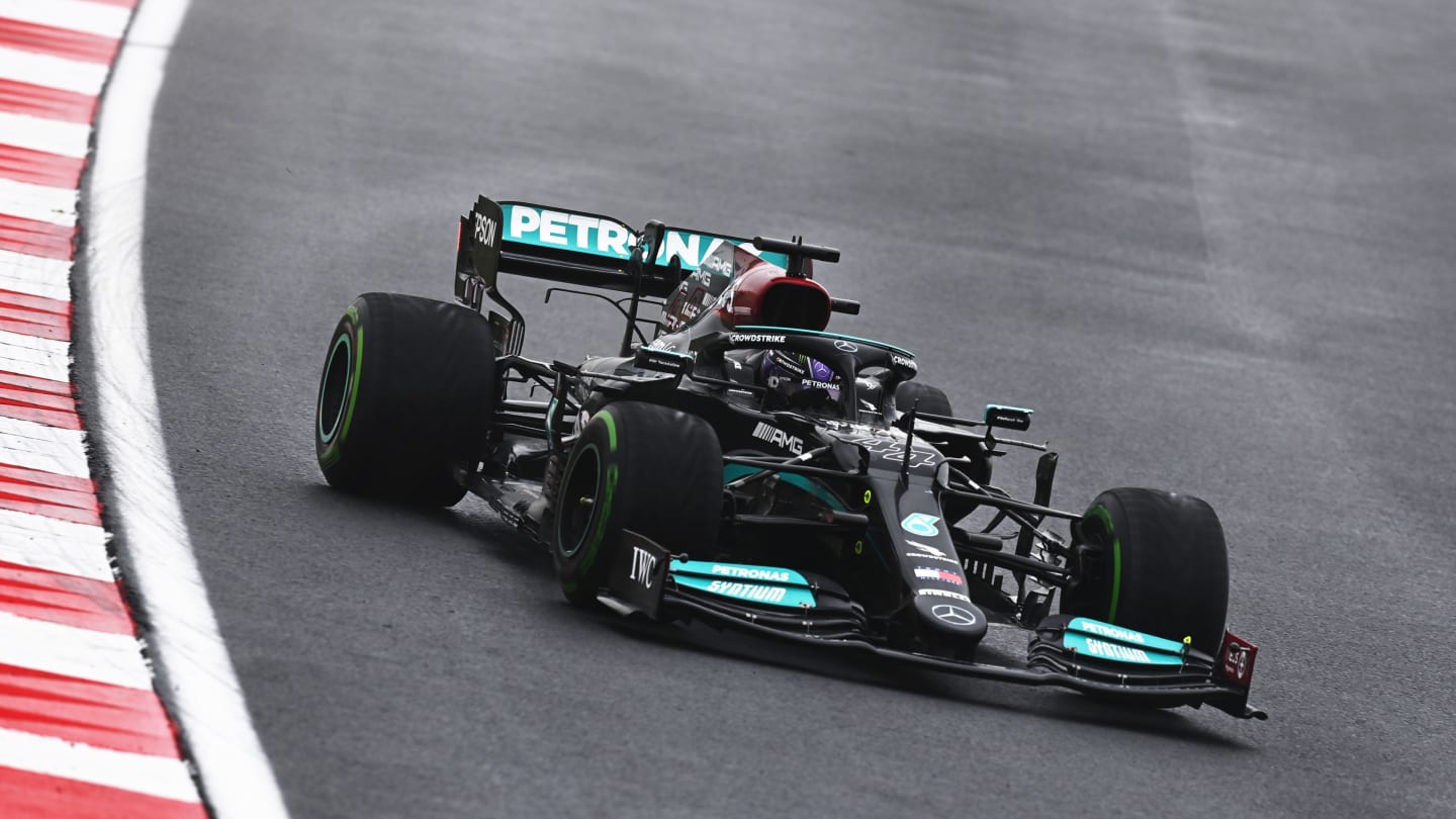 ISTANBUL, TURKEY - OCTOBER 10: Lewis Hamilton of Great Britain driving the (44) Mercedes AMG