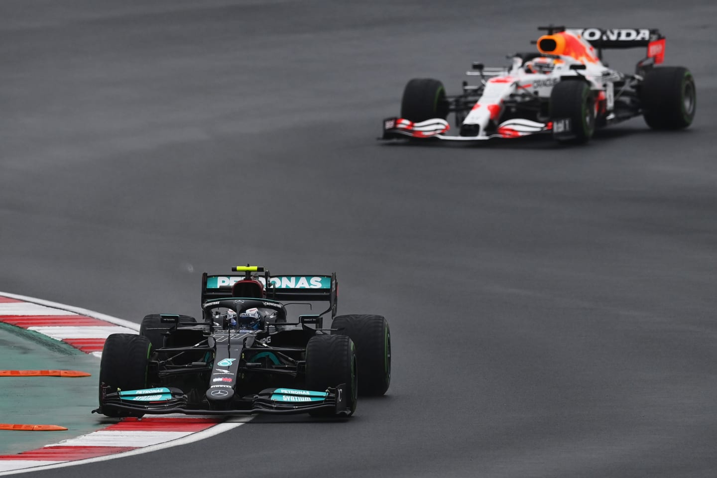 ISTANBUL, TURKEY - OCTOBER 10: Valtteri Bottas of Finland driving the (77) Mercedes AMG Petronas F1