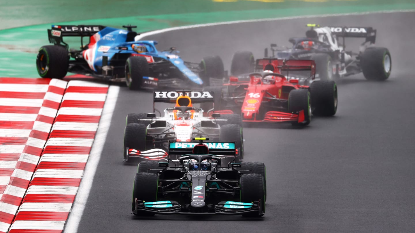 ISTANBUL, TURKEY - OCTOBER 10: Valtteri Bottas of Finland driving the (77) Mercedes AMG Petronas F1