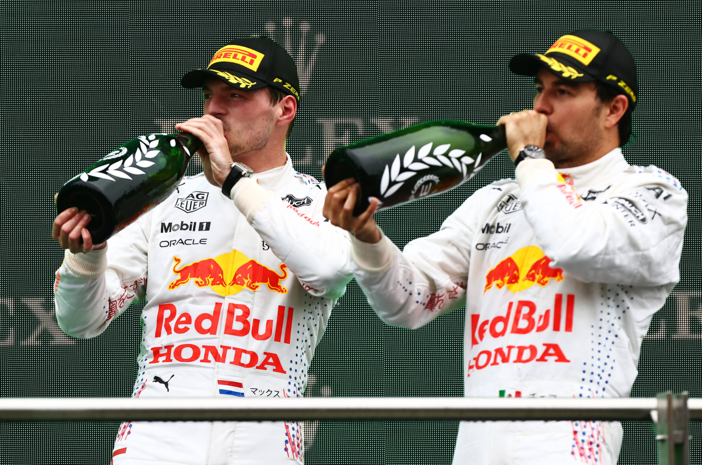 ISTANBUL, TURKEY - OCTOBER 10: Second placed Max Verstappen of Netherlands and Red Bull Racing and