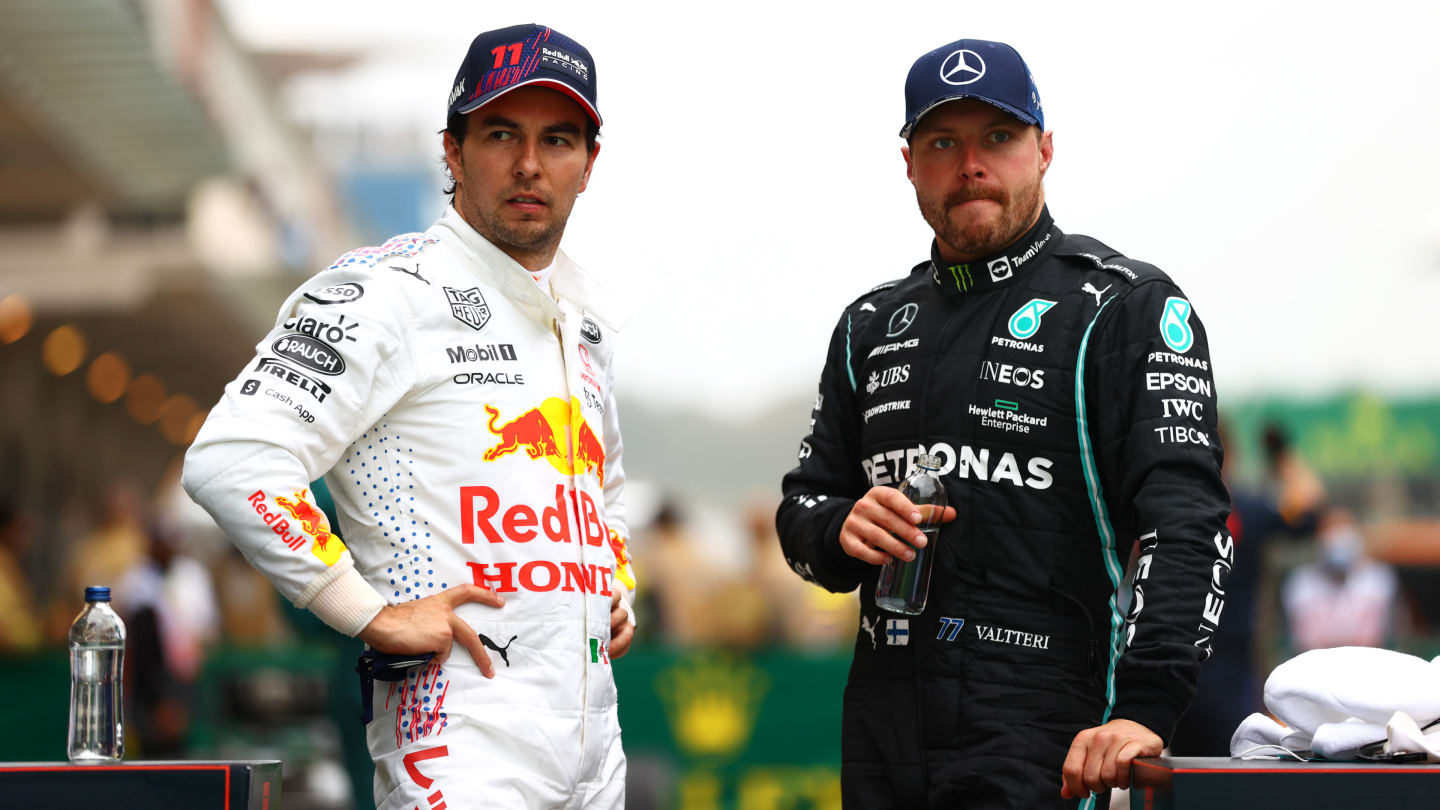 ISTANBUL, TURKEY - OCTOBER 10: Race winner Valtteri Bottas of Finland and Mercedes GP and third