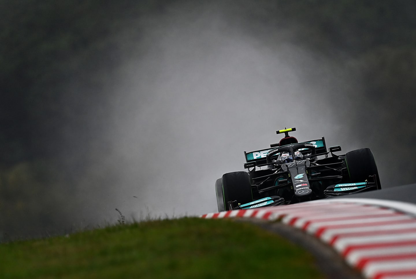 ISTANBUL, TURKEY - OCTOBER 10: Valtteri Bottas of Finland driving the (77) Mercedes AMG Petronas F1