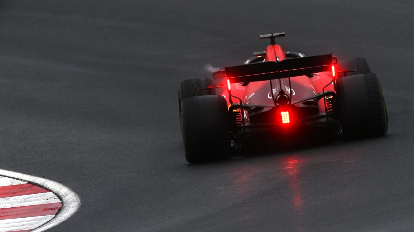 ISTANBUL, TURKEY - OCTOBER 10: Charles Leclerc of Monaco driving the (16) Scuderia Ferrari SF21