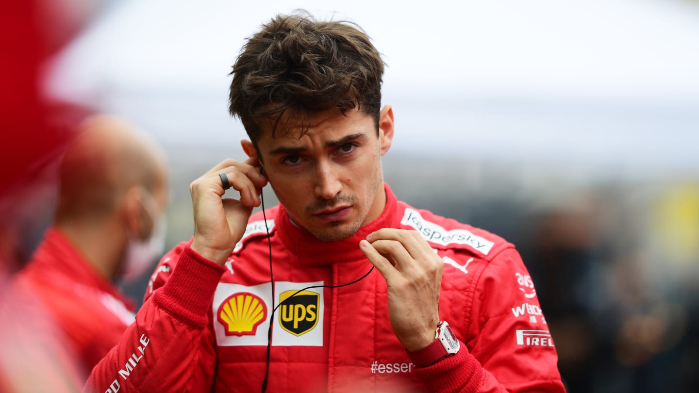 ISTANBUL, TURKEY - OCTOBER 10: Charles Leclerc of Monaco and Ferrari prepares to drive on the grid
