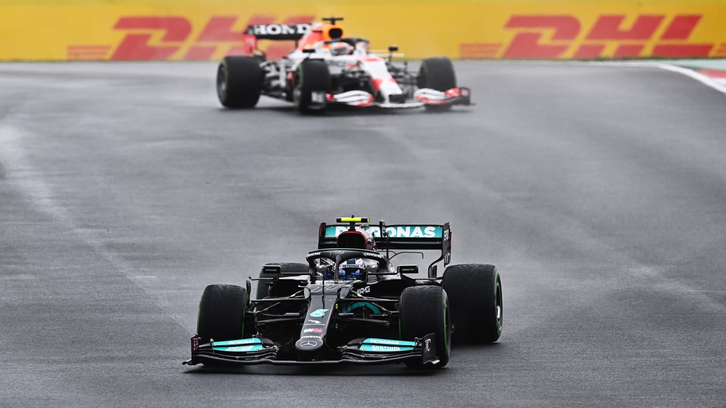 ISTANBUL, TURKEY - OCTOBER 10: Valtteri Bottas of Finland driving the (77) Mercedes AMG Petronas F1