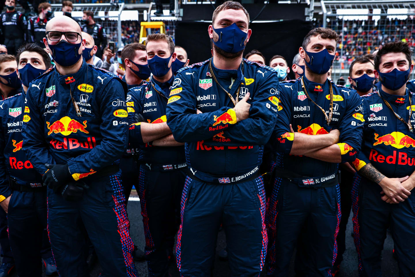 ISTANBUL, TURKEY - OCTOBER 10: The Red Bull Racing team enjoy the atmosphere at the podium