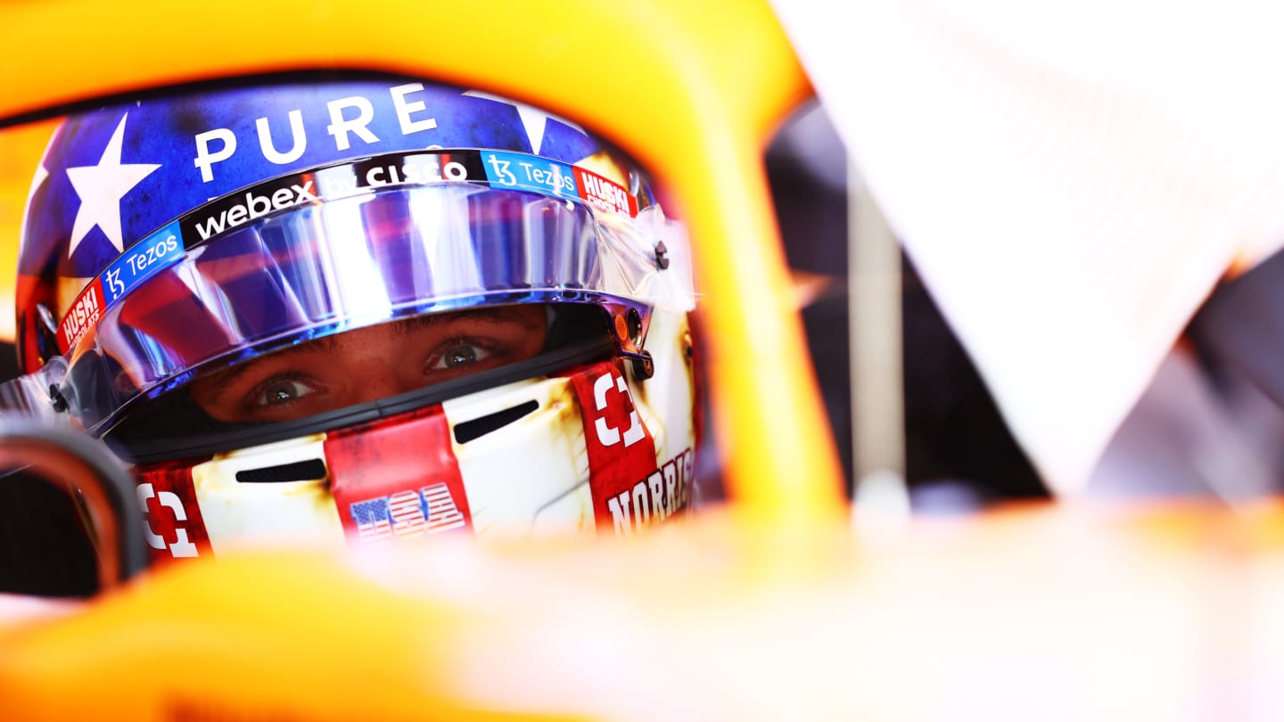 AUSTIN, TEXAS - OCTOBER 22: Lando Norris of Great Britain and McLaren F1 prepares to drive in the