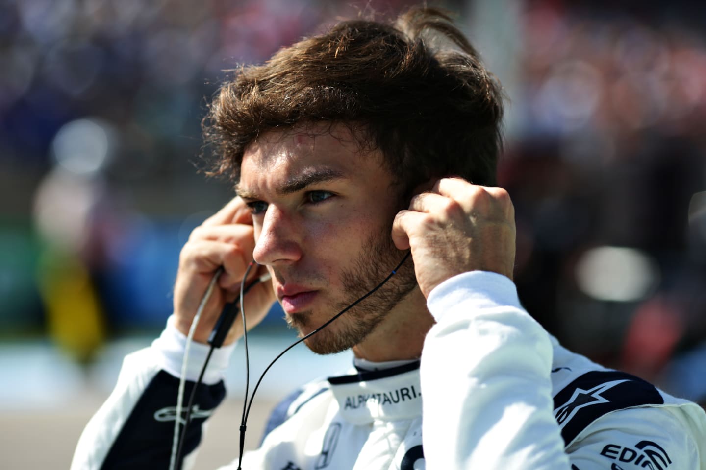 AUSTIN, TEXAS - OCTOBER 24: Pierre Gasly of France and Scuderia AlphaTauri prepares to drive on the