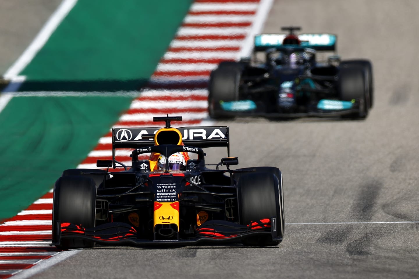 AUSTIN, TEXAS - OCTOBER 24: Max Verstappen of the Netherlands driving the (33) Red Bull Racing