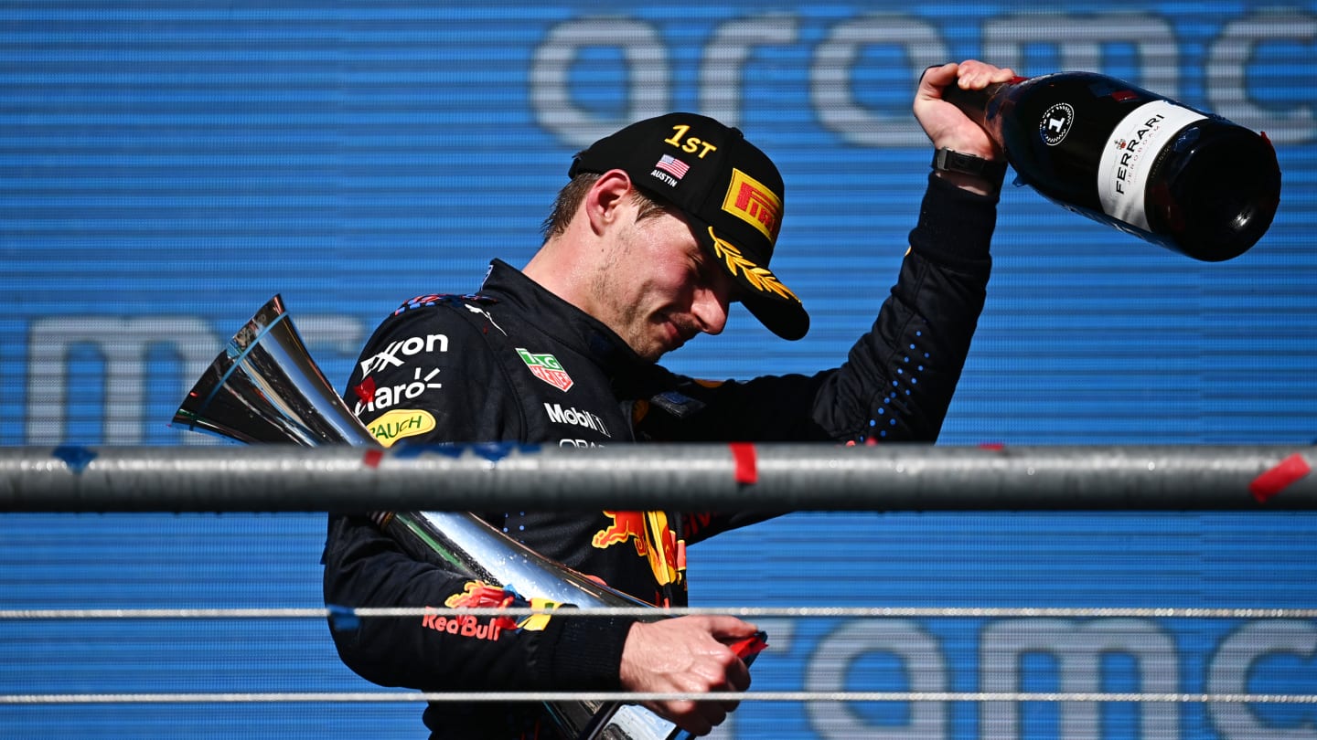 AUSTIN, TEXAS - OCTOBER 24: Race winner Max Verstappen of Netherlands and Red Bull Racing