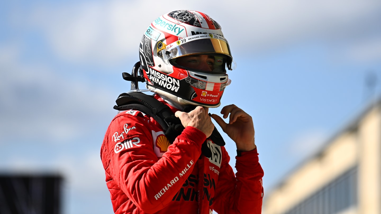 AUSTIN, TEXAS - OCTOBER 24: Charles Leclerc of Monaco and Ferrari looks on from parc ferme during