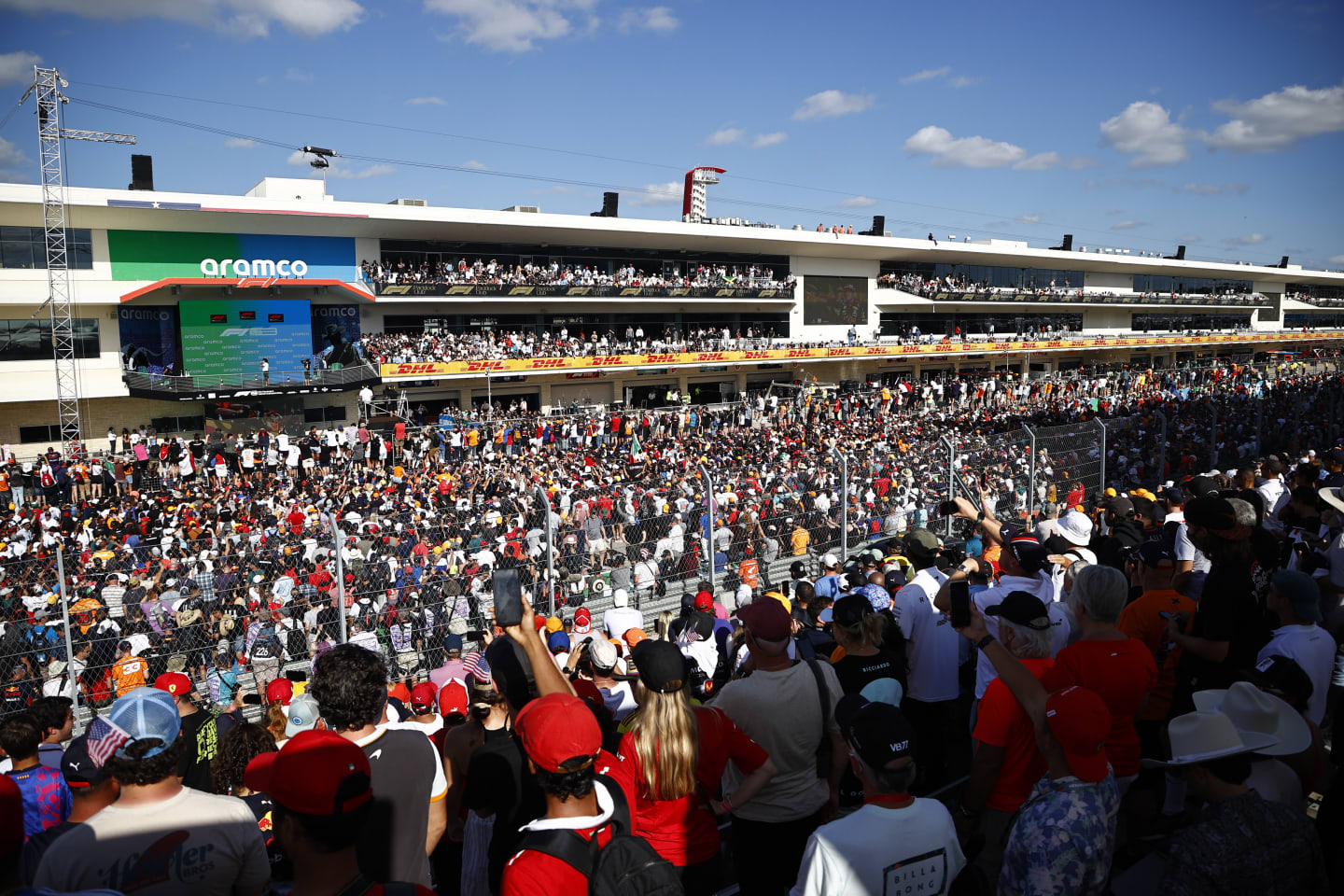 AUSTIN, TEXAS - OCTOBER 24: A general view of the podium celebrations with race winner Max