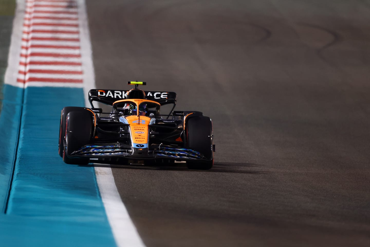 ABU DHABI, UNITED ARAB EMIRATES - NOVEMBER 18: Lando Norris of Great Britain driving the (4) McLaren MCL36 Mercedes on track during practice ahead of the F1 Grand Prix of Abu Dhabi at Yas Marina Circuit on November 18, 2022 in Abu Dhabi, United Arab Emirates. (Photo by Mark Thompson/Getty Images)