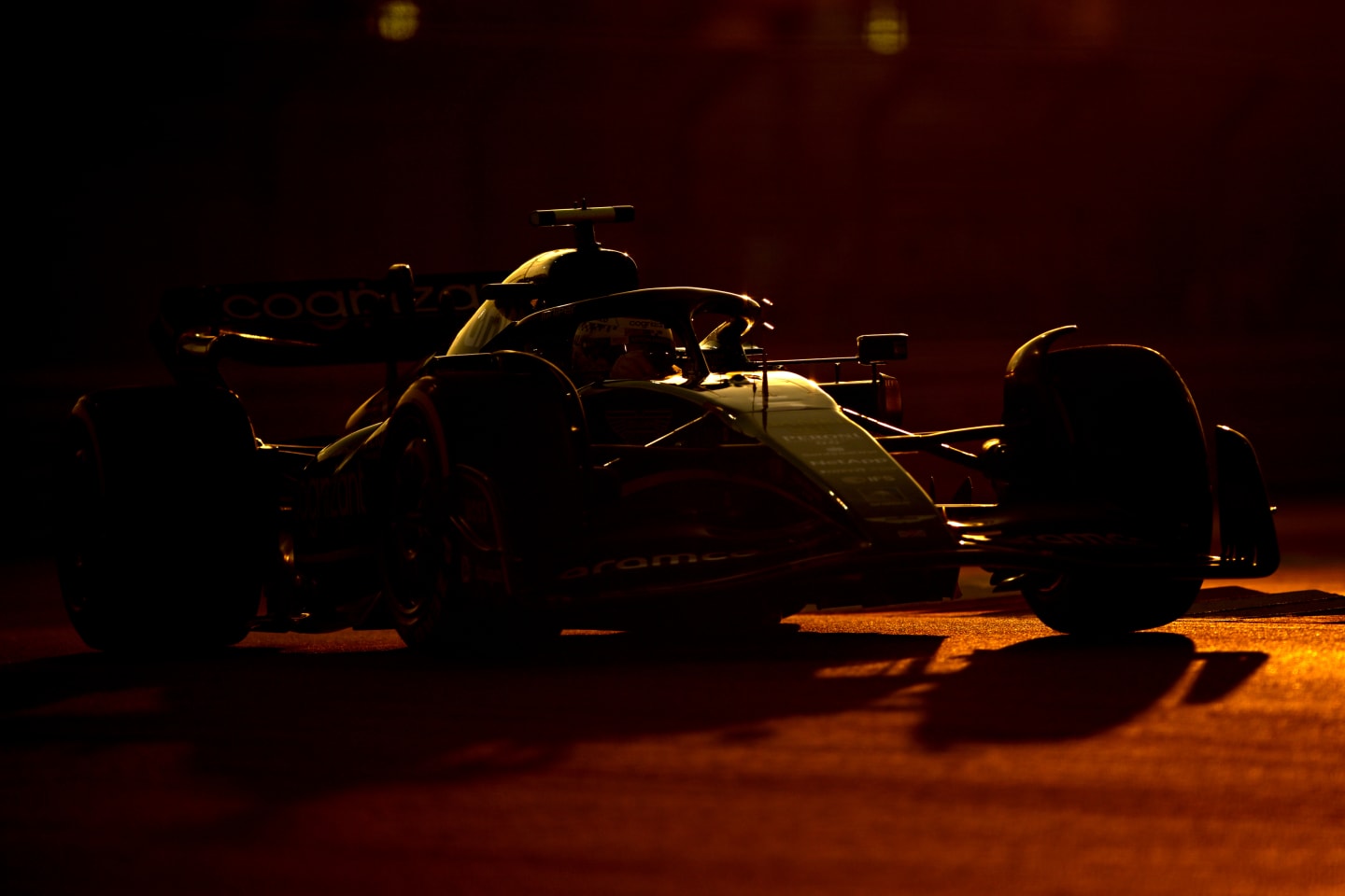 ABU DHABI, UNITED ARAB EMIRATES - NOVEMBER 18: Sebastian Vettel of Germany driving the (5) Aston