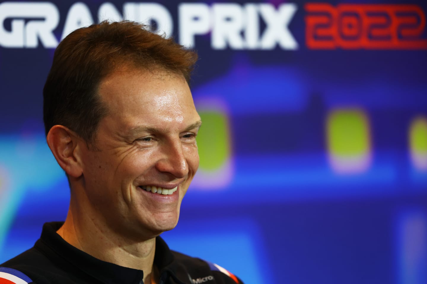 ABU DHABI, UNITED ARAB EMIRATES - NOVEMBER 19: Laurent Rossi, CEO of Alpine F1 attends the Team Principals Press Conference prior to final practice ahead of the F1 Grand Prix of Abu Dhabi at Yas Marina Circuit on November 19, 2022 in Abu Dhabi, United Arab Emirates. (Photo by Bryn Lennon/Getty Images)