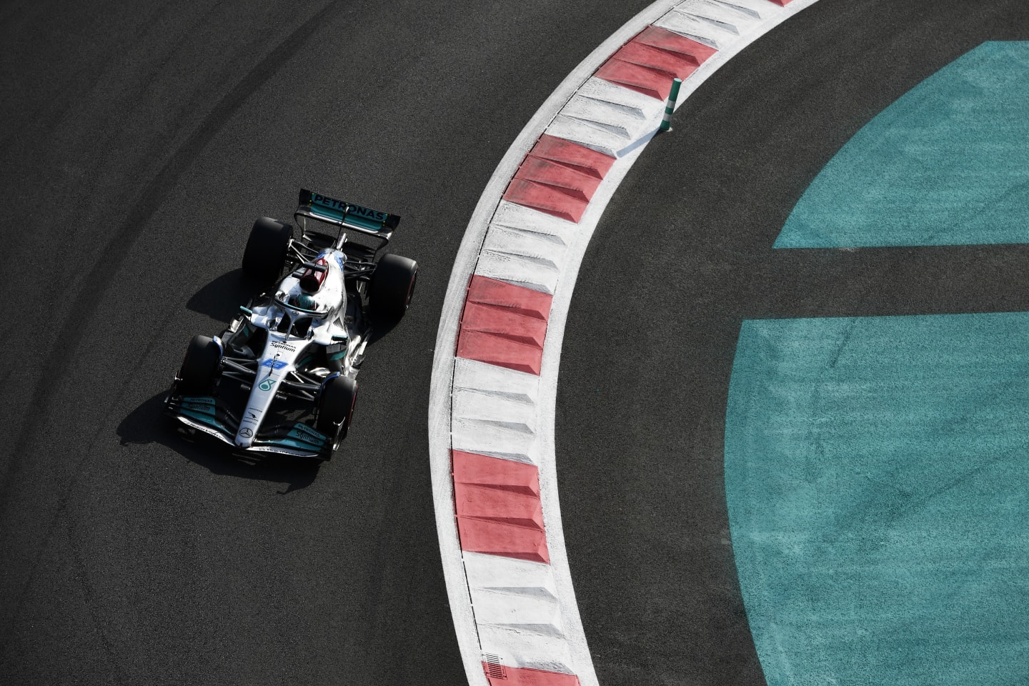 ABU DHABI, UNITED ARAB EMIRATES - NOVEMBER 19: Lewis Hamilton of Great Britain driving the (44)
