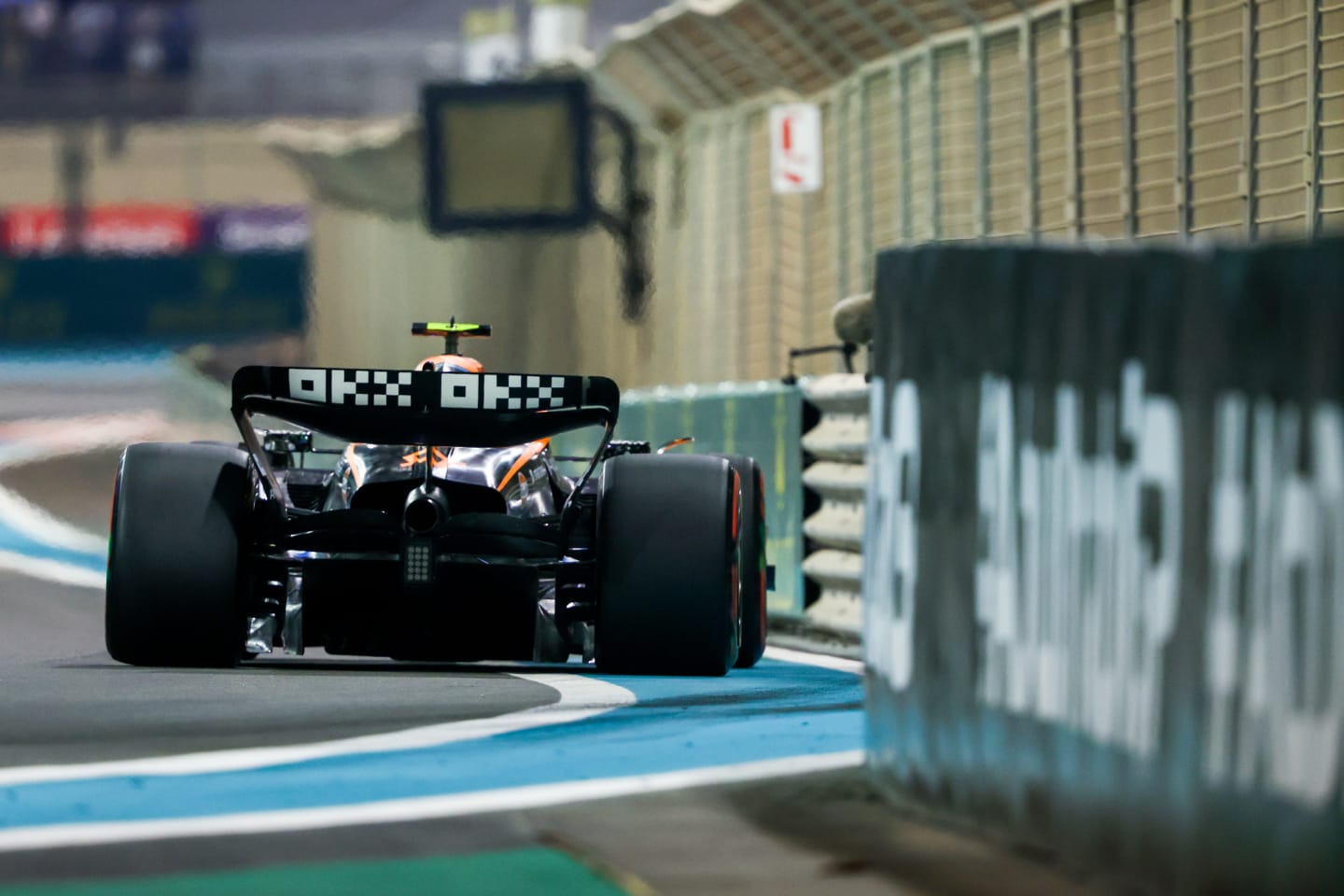 ABU DHABI, UNITED ARAB EMIRATES - NOVEMBER 19: Lando Norris of Great Britain driving the (4) McLaren MCL36 Mercedes on track during qualifying ahead of the F1 Grand Prix of Abu Dhabi at Yas Marina Circuit on November 19, 2022 in Abu Dhabi, United Arab Emirates. (Photo by Bryn Lennon - Formula 1/Formula 1 via Getty Images)