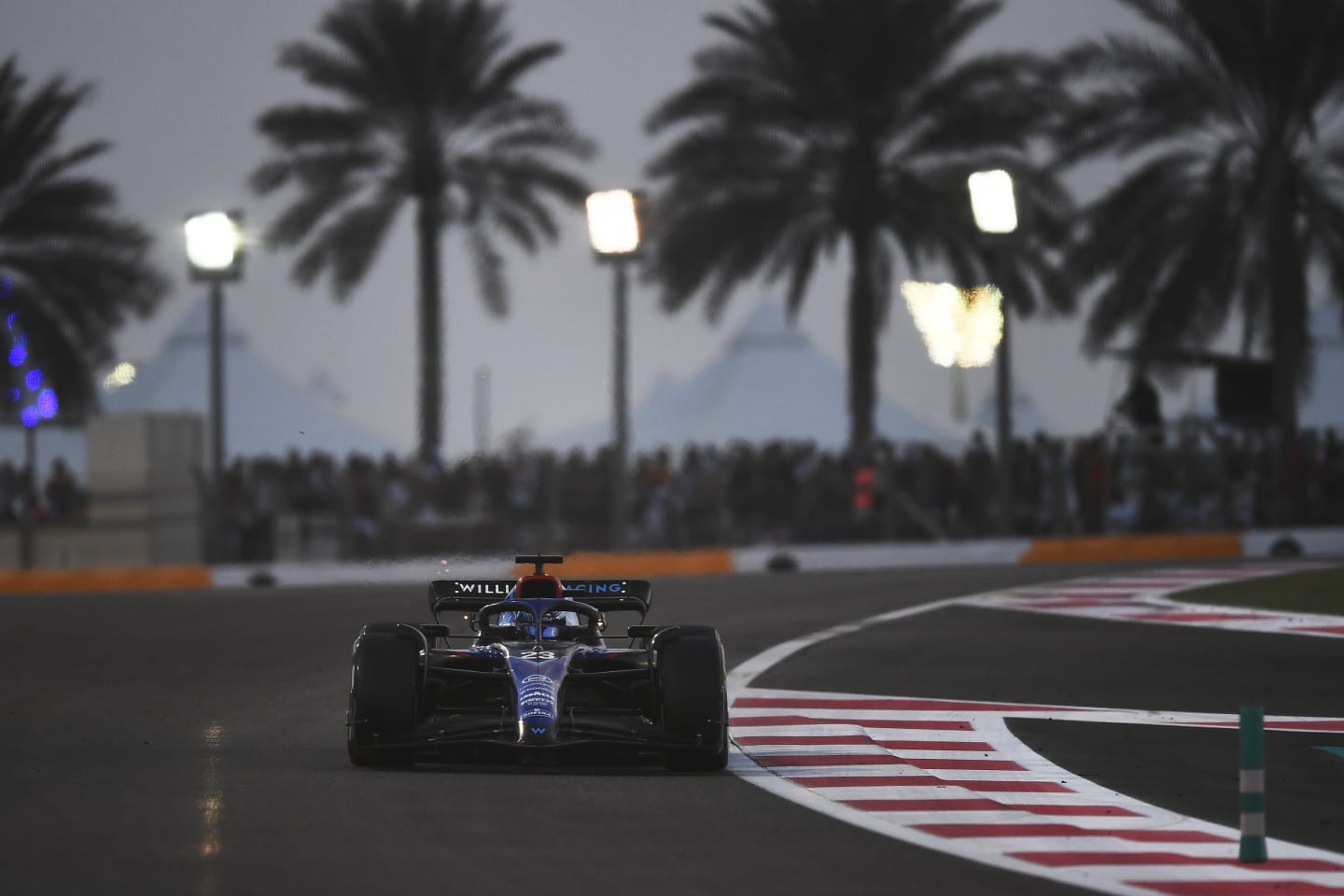 ABU DHABI, UNITED ARAB EMIRATES - NOVEMBER 20: Alexander Albon of Thailand driving the (23) Williams FW44 Mercedes on track during the F1 Grand Prix of Abu Dhabi at Yas Marina Circuit on November 20, 2022 in Abu Dhabi, United Arab Emirates. (Photo by Rudy Carezzevoli/Getty Images)