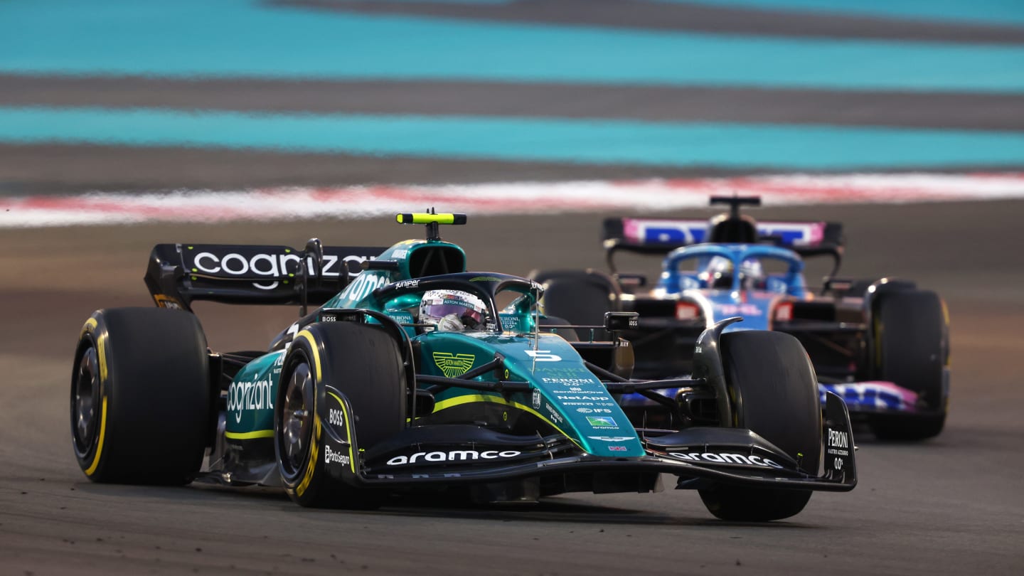 ABU DHABI, UNITED ARAB EMIRATES - NOVEMBER 20: Sebastian Vettel of Germany driving the (5) Aston